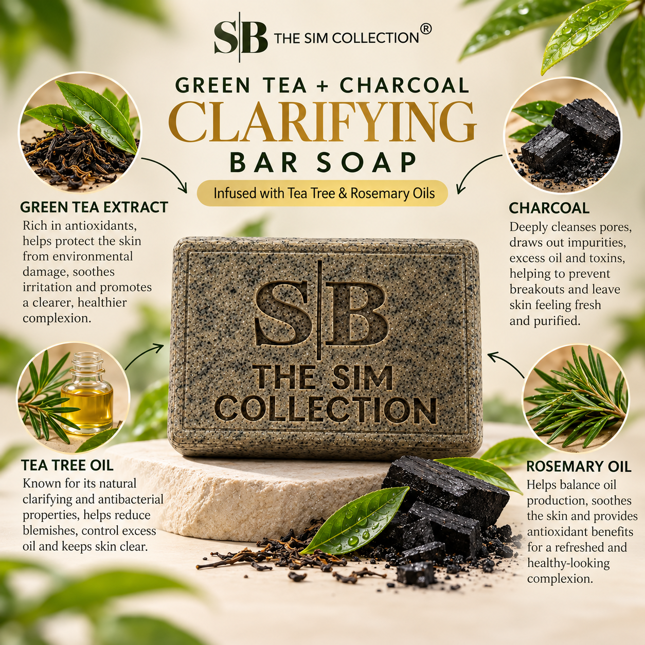 Green Tea + Charcoal Clarifying Bar Soap - Image 8
